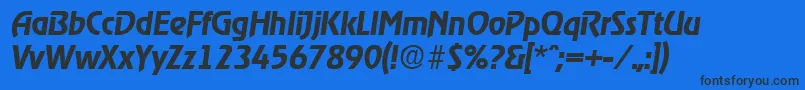 RagtimeDemiboldita Font – Black Fonts on Blue Background
