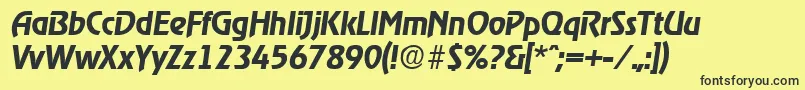 RagtimeDemiboldita Font – Black Fonts on Yellow Background