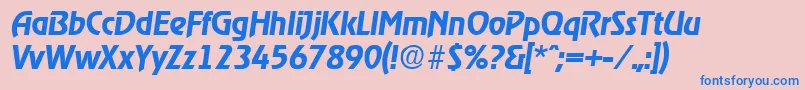 RagtimeDemiboldita Font – Blue Fonts on Pink Background