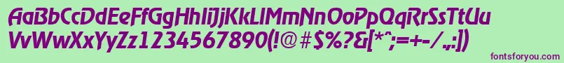 RagtimeDemiboldita Font – Purple Fonts on Green Background