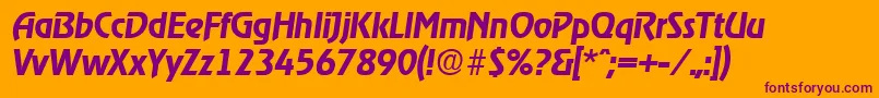 RagtimeDemiboldita Font – Purple Fonts on Orange Background