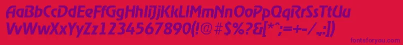 RagtimeDemiboldita Font – Purple Fonts on Red Background