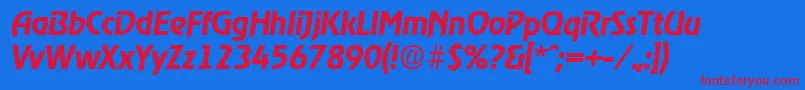 Шрифт RagtimeDemiboldita – красные шрифты на синем фоне