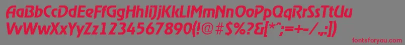 フォントRagtimeDemiboldita – 赤い文字の灰色の背景
