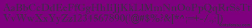 フォントImprintMtShadow – 紫の背景に黒い文字
