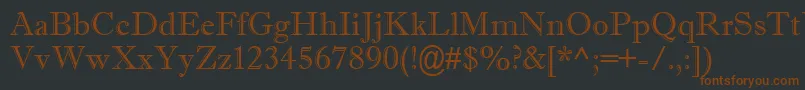 ImprintMtShadow-Schriftart – Braune Schriften auf schwarzem Hintergrund