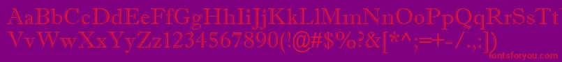 ImprintMtShadow Font – Red Fonts on Purple Background