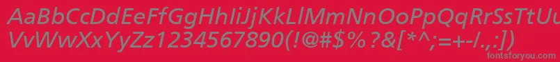 ForeignerItalicMedium Font – Gray Fonts on Red Background
