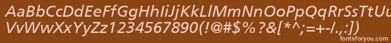 ForeignerItalicMedium Font – Pink Fonts on Brown Background