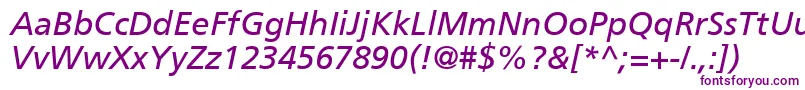 ForeignerItalicMedium Font – Purple Fonts on White Background