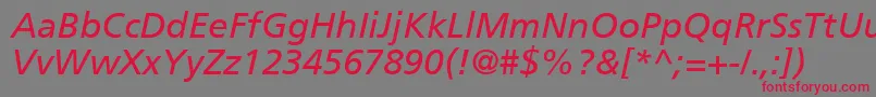 ForeignerItalicMedium Font – Red Fonts on Gray Background