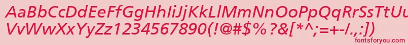ForeignerItalicMedium Font – Red Fonts on Pink Background