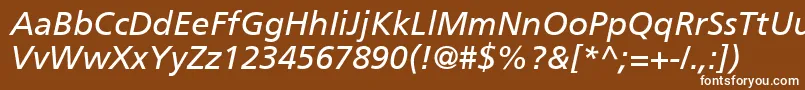 フォントForeignerItalicMedium – 茶色の背景に白い文字