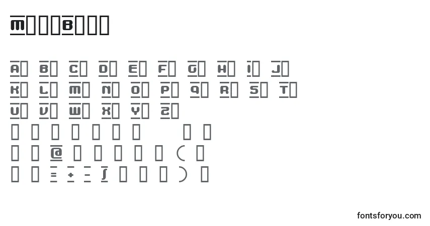 A fonte MdmaBeta – alfabeto, números, caracteres especiais
