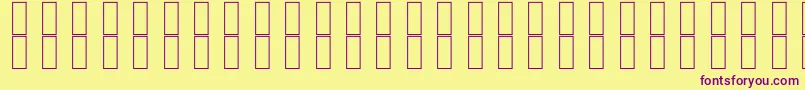 Fonte SkrHead2Italic – fontes roxas em um fundo amarelo