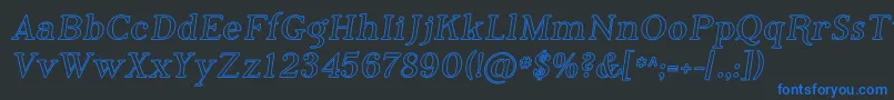 フォントPhosphorusIodide – 黒い背景に青い文字