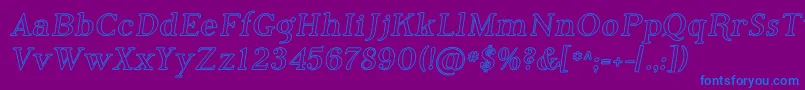 フォントPhosphorusIodide – 紫色の背景に青い文字