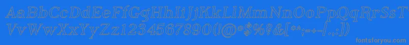 PhosphorusIodide-Schriftart – Graue Schriften auf blauem Hintergrund