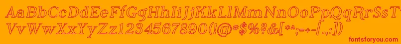 PhosphorusIodide-fontti – punaiset fontit oranssilla taustalla