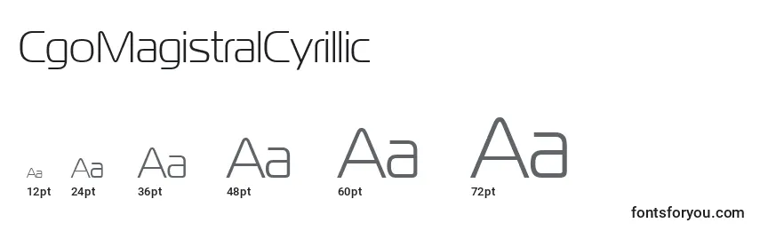 Größen der Schriftart CgoMagistralCyrillic