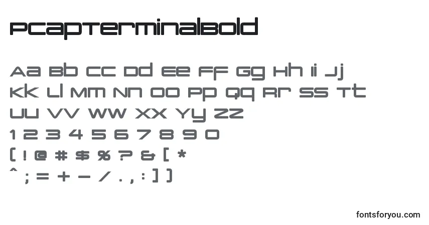 A fonte PcapTerminalBold – alfabeto, números, caracteres especiais