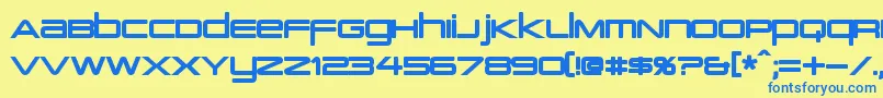 フォントPcapTerminalBold – 青い文字が黄色の背景にあります。