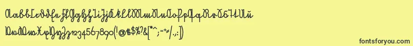 NeueRudelskopfVerbundenFett Font – Black Fonts on Yellow Background
