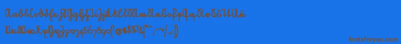 En savoir plus sur la police NeueRudelskopfVerbundenFett Police NeueRudelskopfVerbundenFett – polices brunes sur fond bleu