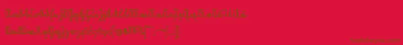 NeueRudelskopfVerbundenFett-fontti – ruskeat fontit punaisella taustalla