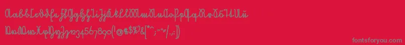 NeueRudelskopfVerbundenFett Font – Gray Fonts on Red Background