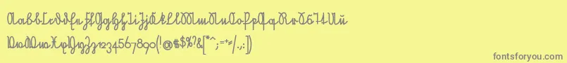 fuente NeueRudelskopfVerbundenFett – Fuentes Grises Sobre Fondo Amarillo