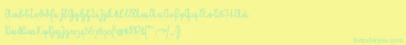 NeueRudelskopfVerbundenFett Font – Green Fonts on Yellow Background