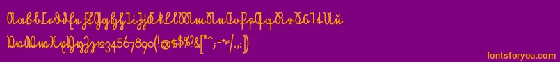 NeueRudelskopfVerbundenFett Font – Orange Fonts on Purple Background