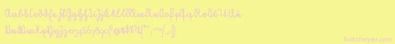 NeueRudelskopfVerbundenFett Font – Pink Fonts on Yellow Background