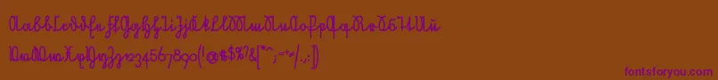 NeueRudelskopfVerbundenFett Font – Purple Fonts on Brown Background