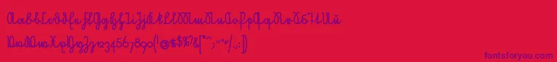 NeueRudelskopfVerbundenFett Font – Purple Fonts on Red Background