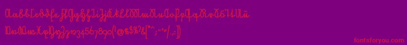 NeueRudelskopfVerbundenFett Font – Red Fonts on Purple Background