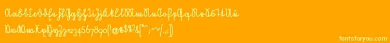 NeueRudelskopfVerbundenFett Font – Yellow Fonts on Orange Background