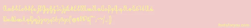 NeueRudelskopfVerbundenFett Font – Yellow Fonts on Pink Background