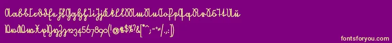 NeueRudelskopfVerbundenFett Font – Yellow Fonts on Purple Background