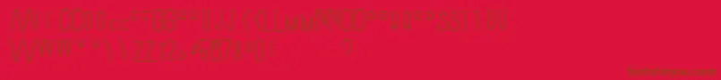 Ostrichsansstack2-Schriftart – Braune Schriften auf rotem Hintergrund