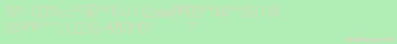 Ostrichsansstack2-fontti – vaaleanpunaiset fontit vihreällä taustalla