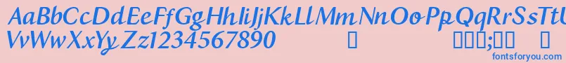 CfbostonRegular Font – Blue Fonts on Pink Background