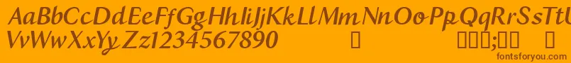 CfbostonRegular Font – Brown Fonts on Orange Background