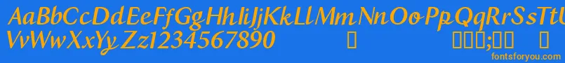 CfbostonRegular Font – Orange Fonts on Blue Background