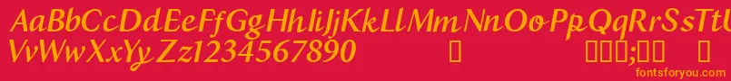 CfbostonRegular Font – Orange Fonts on Red Background