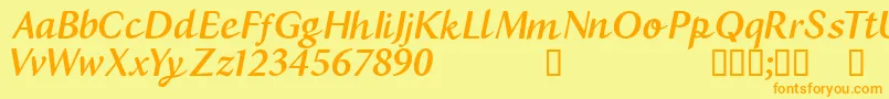 CfbostonRegular Font – Orange Fonts on Yellow Background