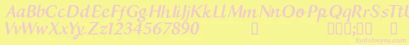 CfbostonRegular Font – Pink Fonts on Yellow Background