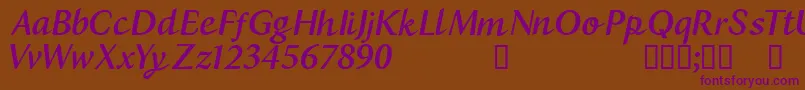 CfbostonRegular Font – Purple Fonts on Brown Background