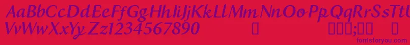 CfbostonRegular Font – Purple Fonts on Red Background